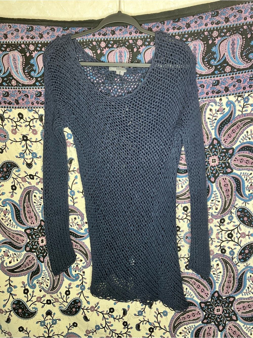 Vince chunky open knit mesh sweater dress S